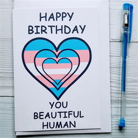 Personalised Transgender Happy Birthday You Beautiful Human Greeting