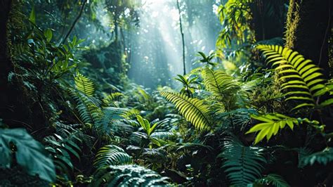 Nature Leaves Green Tropical Forest Background With Copy Space Stock