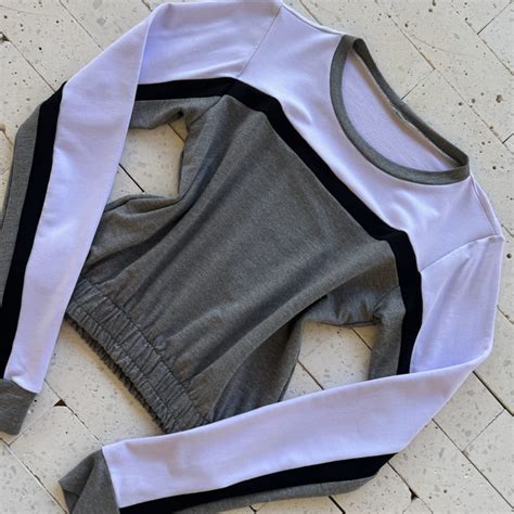 Conjunto Moletinho Manga Longa Barra El Stico Preto E Nude Dondoca Moda Feminina