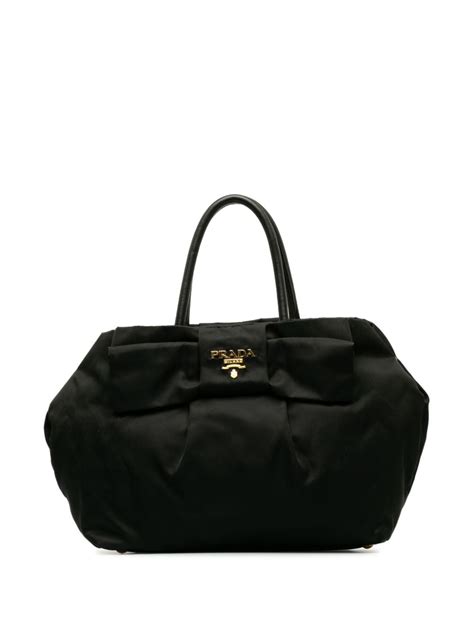 Prada Pre Owned Fiocco Bow Tote Bag Farfetch