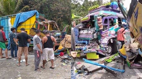 Kecelakaan Maut Pukul Wib Bus Ugal Ugalan Tabrak Truk Sopir