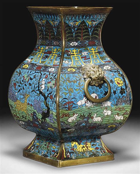 A CloisonnÉ Enamel Vase Hu Ming Dynasty 16th17th Century Hu All