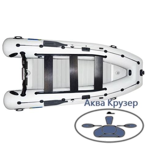 Надувная килевая лодка ПВХ Омега Ω KU 400 LUX под мотор с жестким ...