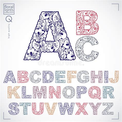 Alphabet Hand Drawn Capital Letters Stock Illustrations