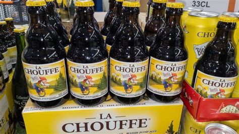 La Chouffe Logo Brand And Sign Text On Retail Shelf Bootle Of Belgian Blonde Beer Editorial