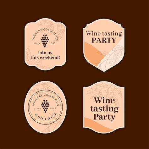 Free Vector Hand Drawn Flat Design Wine Party Labels