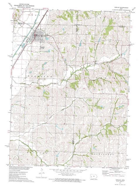 Dunlap Topographic Map 124000 Scale Iowa