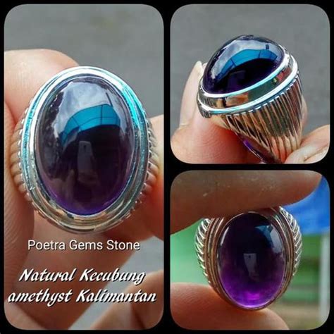 Jual CINCIN BATU AKIK PERMATA NATURAL KECUBUNG AMETHYST PANGKALAN BUN