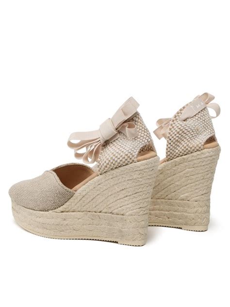 Manebi Espadrilles Heart Shaped Wedge Espadrilles O Wh Beige