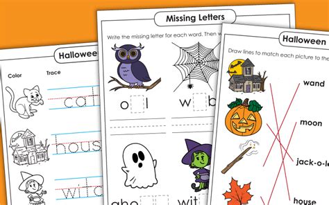 Halloween Early Literacy Phonics Worksheets