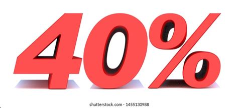 40 Percent Off 3d Sign On Stock Illustration 1455130988 Shutterstock