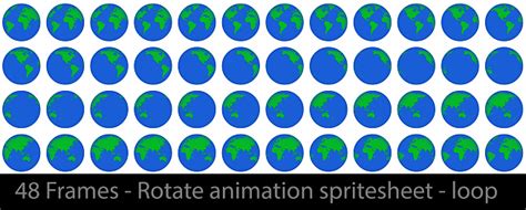 Globe Rotation Animation Sprite Sheet Loop Animation Stock Illustration - Download Image Now ...