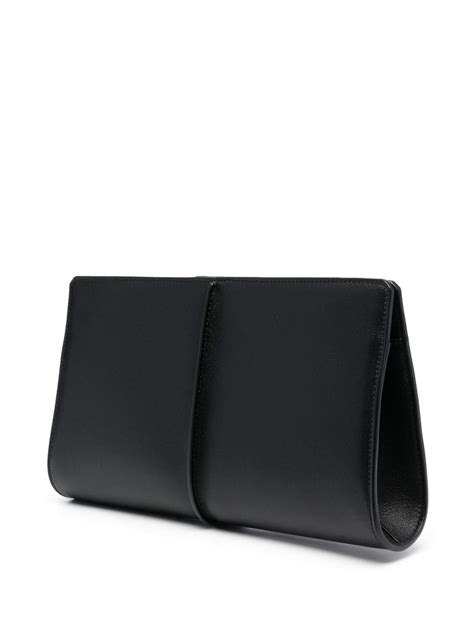 Tod S Timeless Small Leather Clutch In Black Modesens