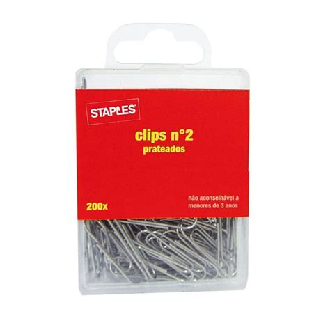 Staples Clipes de Papel Nº 2 26 mm Aço Galvanizado Prateado