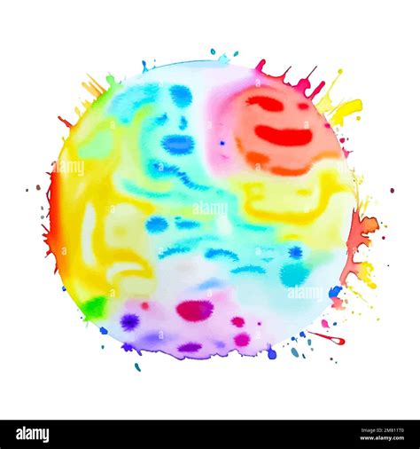 Multicolor Splash Watercolor Paint Blot Template For Your Designs