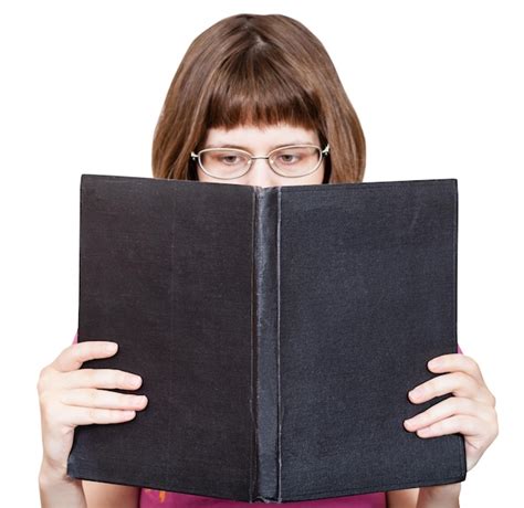 Premium Photo Direct View Of Girl Reads Big Book Isolated