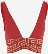 Versace Triangle Bikini Top With Greek Border ShopStyle Two Piece