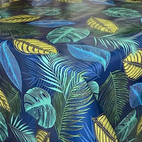 Nappe Toile Cir E Laize Cm Motif Jungle Bleu Rectangle