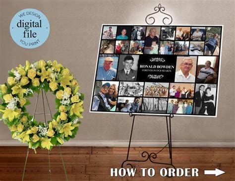 Funeral Photo Collage Funeral Display Funeral Memory Poster Celebrate