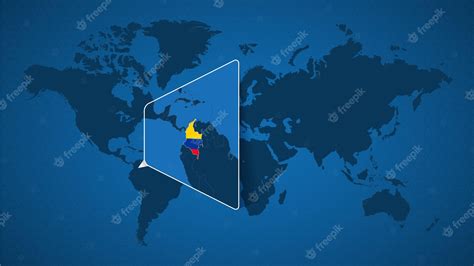 Premium Vector | Detailed world map with pinned enlarged map of ...