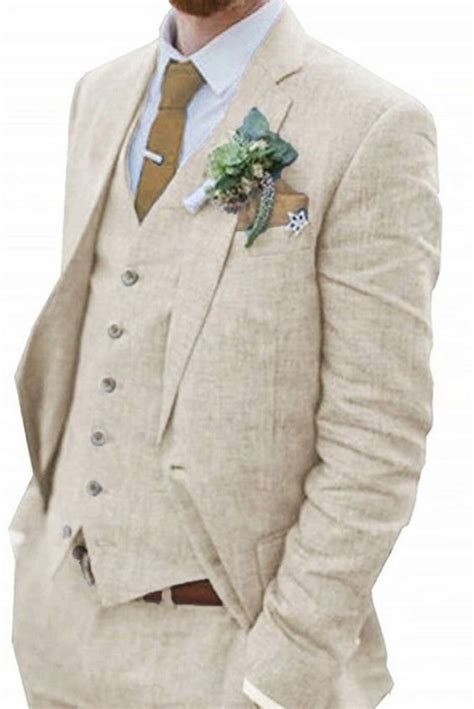 Premium Linen Mens Beach Wedding Suit At Sainly Sainly