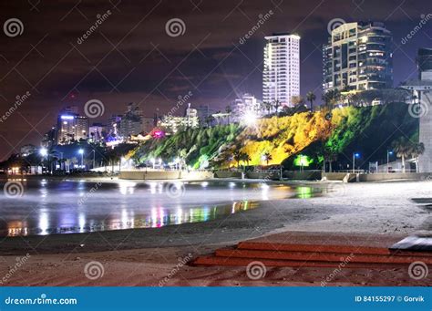 Night View of the Promenade and the Beach Stock Image - Image of slope, shore: 84155297