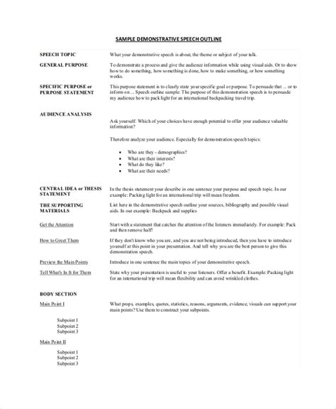 Free 8 Sample Speech Outline Templates In Pdf Ms Word