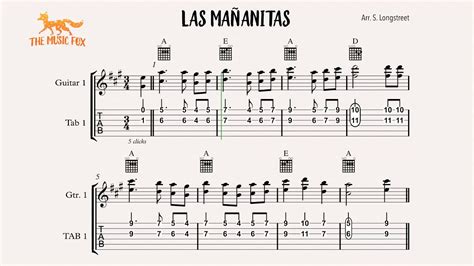 Las Ma Anitas Guitar Tabs Play A Long Practice Track Youtube