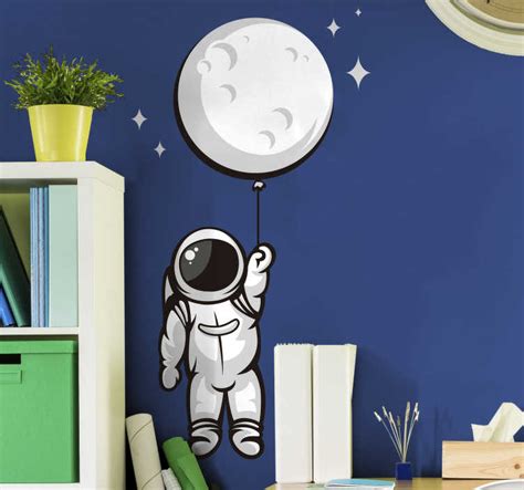 Vinilo Pared De Astronauta En La Luna TenVinilo