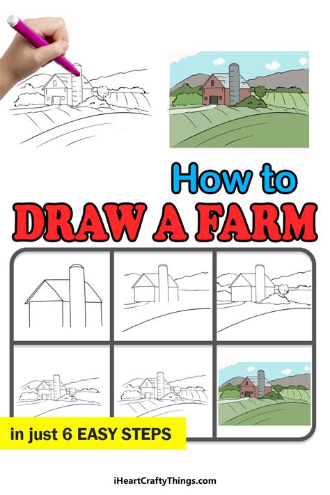 How To Draw A Farm Easy