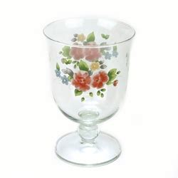 Pfaltzgraff Tea Rose Glass Pedestal Hurricane