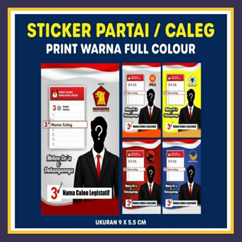 Jual Cetak Stiker Caleg Partai Shopee Indonesia