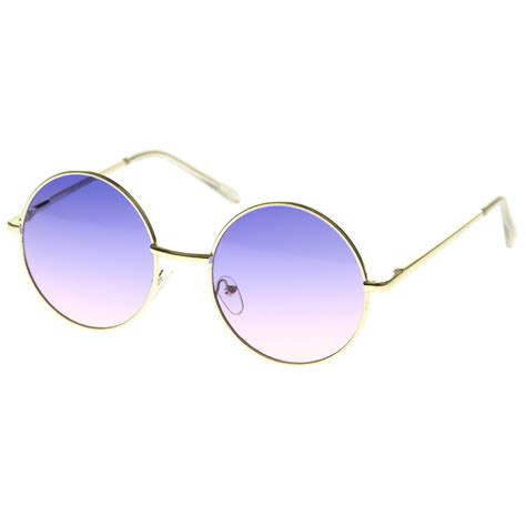 Womens Retro Hippie Oversize Round Sunglasses Zerouv