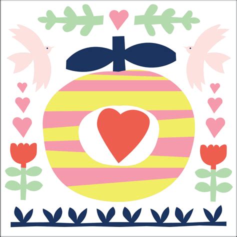 Folk Inspired Patterned Everyday Card Big Apple Delightful Designs For