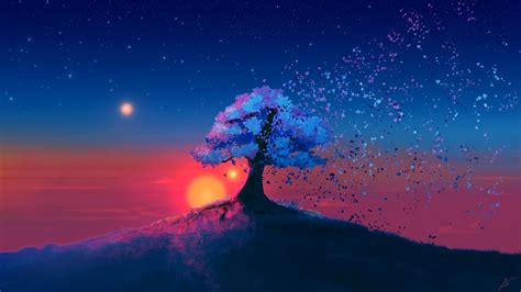 Mystic Tree Sunset HD Wallpapers Custom size generator