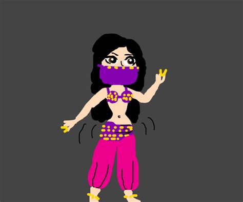 Beautiful Veiled Belly Dancer Drawception