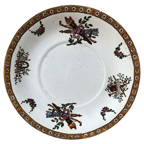 A Stunning Antique French Gien Porcelain Serving Plate Italian Renaissance Design 1800’s French