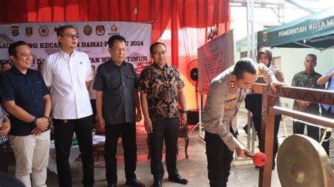 Kapolres Metro Polda Lampung Launching Kecamatan Damai Pemilu