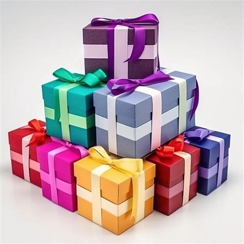 Premium AI Image A Stack Of Colorful Gift Boxes With One That Says I