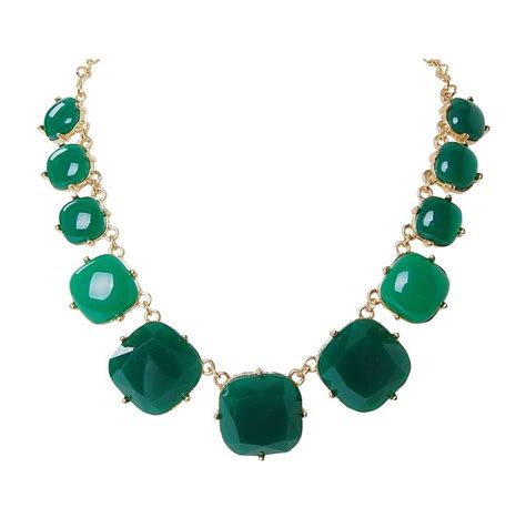 Simulated Emerald Statement Necklace Statement