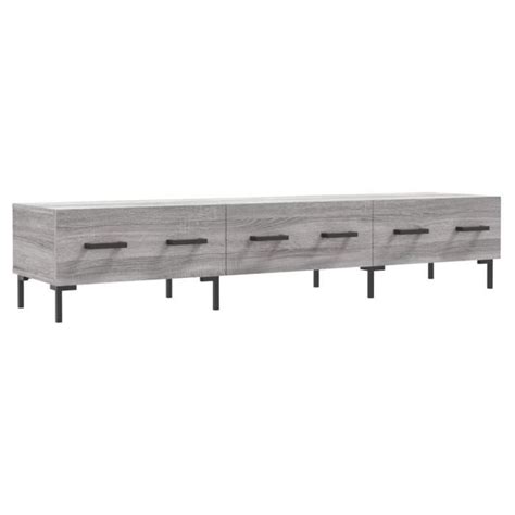 Moh Meuble TV sonoma gris 150x36x30 cm bois d ingénierie Cdiscount Maison