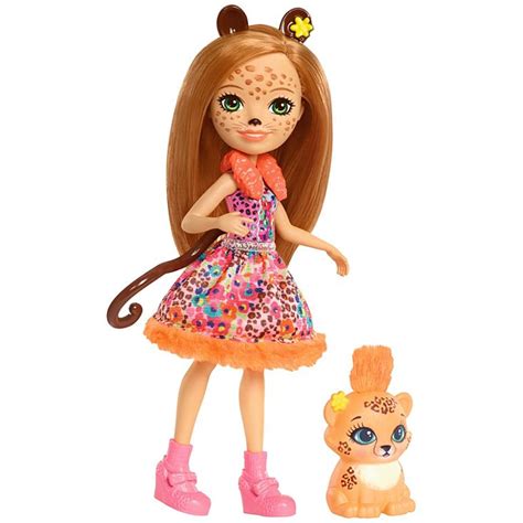 мини-кукла чериш гепарди серии "enchantimals" cherish cheetah с ...