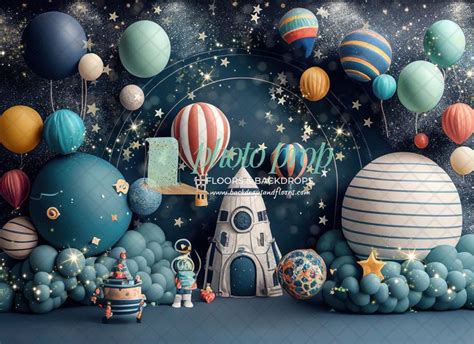 Surreal Outer Space Photography Backdrop Rocket Ship, Outer Space ...