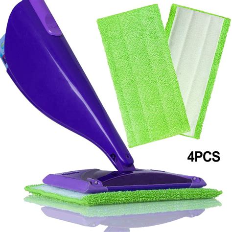 4xreusable Microfiber Mop Pads For Swiffer Wet Jet Pads For Wet And Dry Sweeping