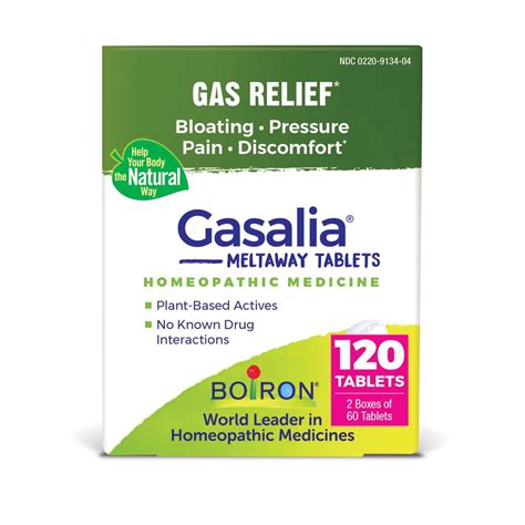 Boiron Gasalia Homeopathic Gas Relief Medicine Natural Twin Pack 120