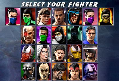 Ultimate Mortal Kombat Player Select Screen June Nostalgia