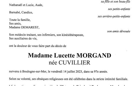 Madame Lucette Morgand Pompes Funèbres Toupet Sotty