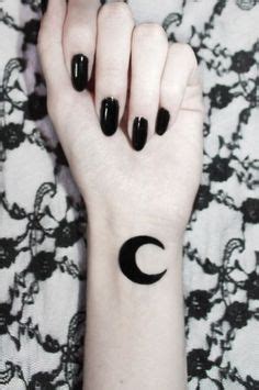 Black Half Moon Tattoo On Girl Wrist Tattoo L, Goth Tattoo, Tattoo ...