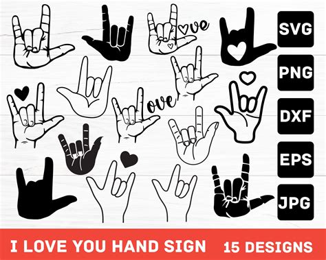 I Love You Hand Sign Svg Asl Sign Language Svg Vector Cut File