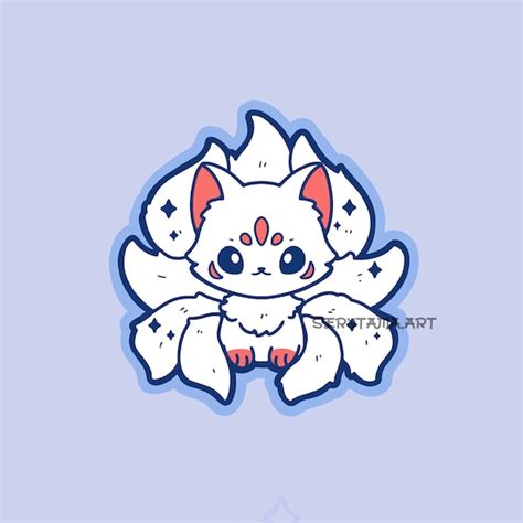 Cute and Kawaii Kitsune Fox Sticker Mythology Creature - Etsy